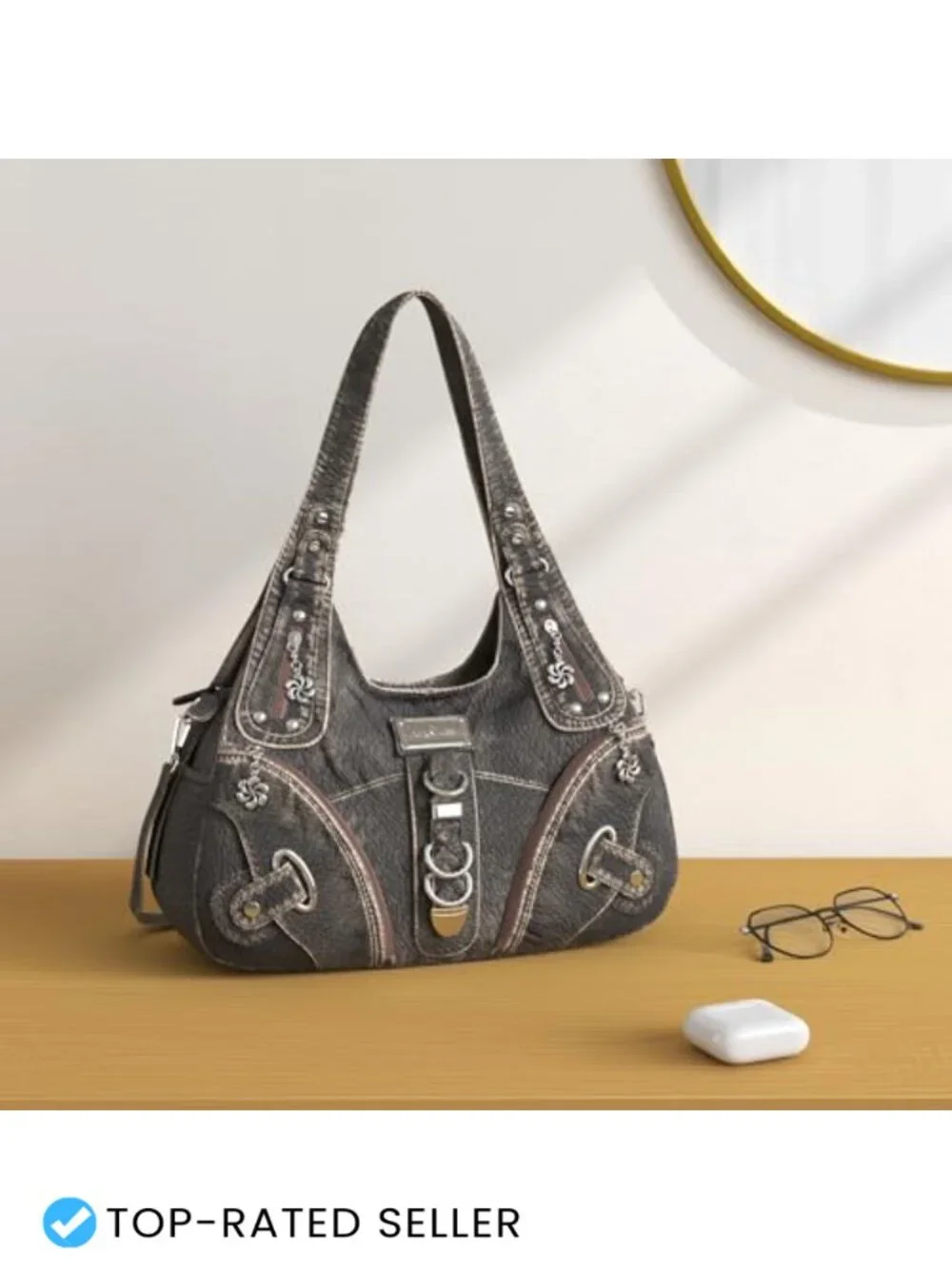 Women's Large Hobo Bag Satchel Shoulder Purse PU Faux Leather